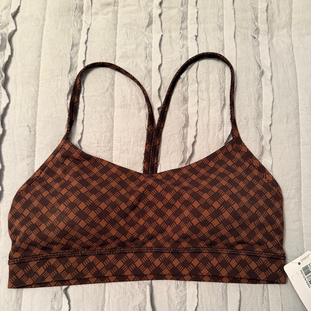Lululemon Athletica Brown jacquard nulu sports bra